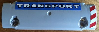 Technic, Panel Curved 11 x 3 with Red and White Danger Stripes and 'TRANSPORT' Pattern (Stickers) - Set 8052