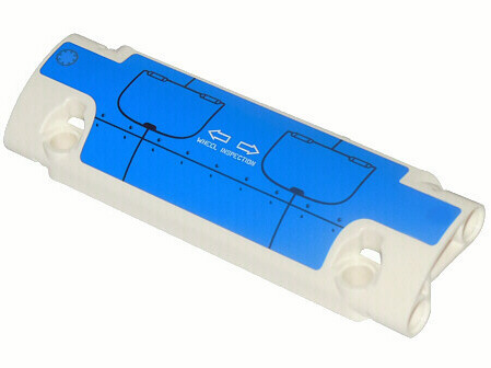 Technic, Panel Curved 11 x 3 with White Arrows and 'WHEEL INSPECTION' Pattern Model Left (Sticker) - Set 42025