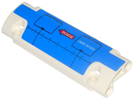 Technic, Panel Curved 11 x 3 with Blue Panel with 'LIQUID OXYGEN' and Red Arrow with 'RESCUE' Pattern Model Right (Sticker) - Set 42025