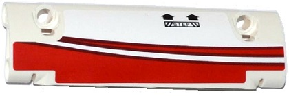Technic, Panel Curved 11 x 3 with Red Stripes, 2 Black Arrows and 'STEP' Pattern Model Right Side (Sticker) - Set 42040