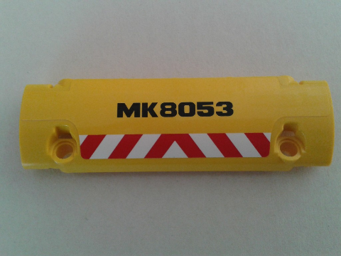 Technic, Panel Curved 11 x 3 with 'MK8053' and Red and White Danger Stripes Pattern (Sticker) - Set 8053