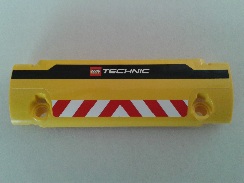 Technic, Panel Curved 11 x 3 with LEGO TECHNIC Logo and Red and White Danger Stripes Pattern (Sticker) - Set 8053
