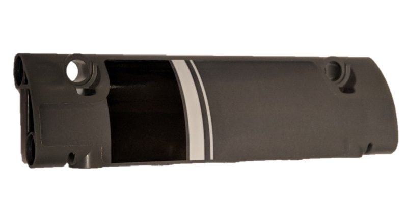 Technic, Panel Curved 11 x 3 with Black Bottom and White Stripes Pattern Model Left Side (Sticker) - Set 42078