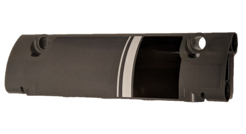 Technic, Panel Curved 11 x 3 with Black Bottom and White Stripes Pattern Model Right Side (Sticker) - Set 42078