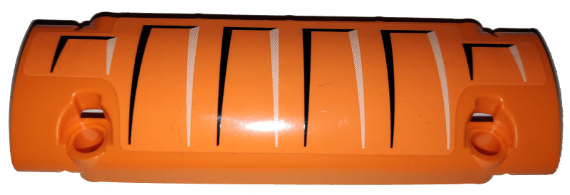 Technic, Panel Curved 11 x 3 with Sheet Metal Indentations on Orange Background Pattern Model Left Side (Sticker) - Set 42038