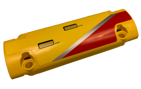 Technic, Panel Curved 11 x 3 with Silver Stripe, Red Marking, Handles and 'STEP' Pattern Model Left Side (Sticker) - Set 9396