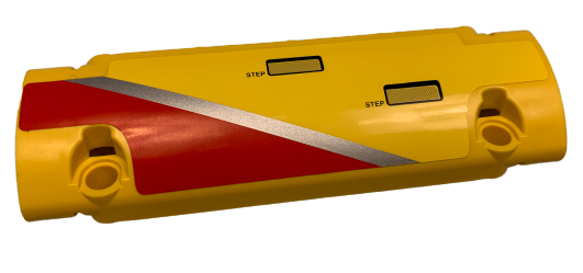 Technic, Panel Curved 11 x 3 with Silver Stripe, Red Marking, Handles and 'STEP' Pattern Model Right Side (Sticker) - Set 9396