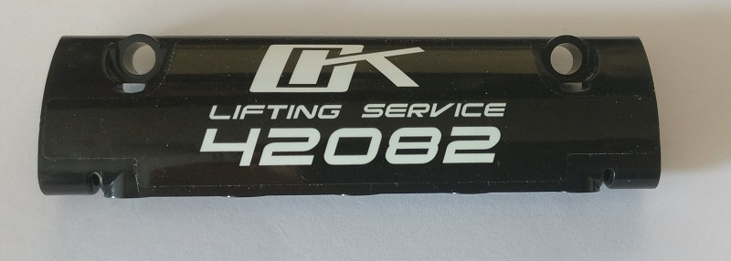 Technic, Panel Curved 11 x 3 with 2 Pin Holes through Panel Surface with 'OK LIFTING SERVICE 42082' Pattern (Sticker) - Set 42082