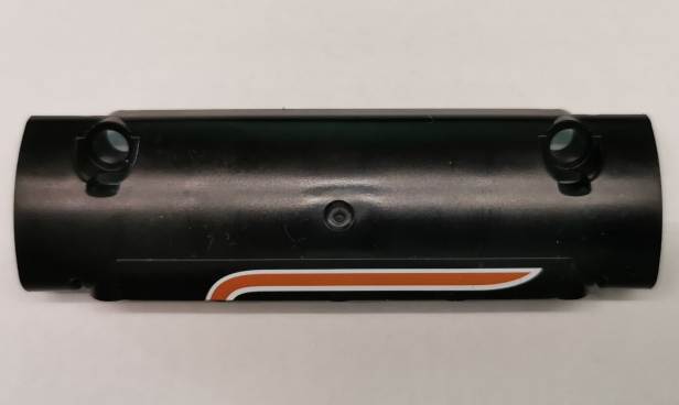 Technic, Panel Curved 11 x 3 with 2 Pin Holes with Orange and White Stripes Pattern Model Right Side (Sticker) - Set 9397