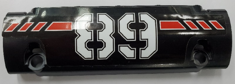 Technic, Panel Curved 11 x 3 with White '89' and Red Stripes Pattern (Sticker) - Set 42076