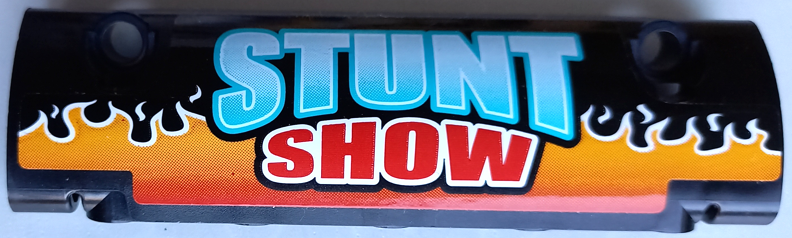 Technic, Panel Curved 11 x 3 with Medium Azure and Red 'STUNT SHOW' on Orange Flames Pattern (Sticker) - Set 42106