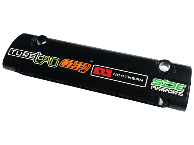 Technic, Panel Curved 11 x 3 with 2 Pin Holes through Panel Surface with 'TURBLOAD', 'SPEED', 'NORTHERN' and 'SiDE MIRRORS' Pattern (Sticker) - Set 42129