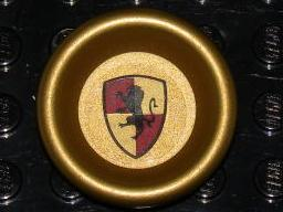 Minifigure, Utensil Dish 3 x 3 with HP Gryffindor Shield Pattern (Sticker) - Set 5378