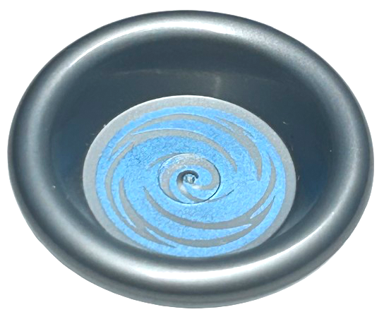 Minifigure, Utensil Dish 3 x 3 with Metallic Light Blue Swirl Pattern (HP Pensieve)