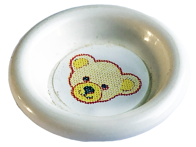 Minifigure, Utensil Dish 3 x 3 with Teddy Bear Head Pattern (Sticker) - Set 3243