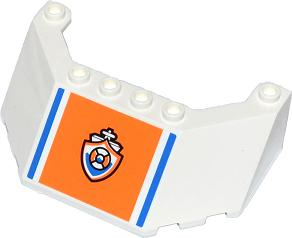 Windscreen 5 x 8 x 2 with Blue Lines and Coast Guard Logo on Orange Background Pattern (Sticker) - Set 60014