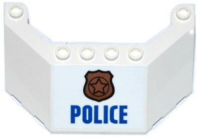 Windscreen 5 x 8 x 2 with Copper Badge and Blue 'POLICE' Pattern (Sticker) - Set 60129