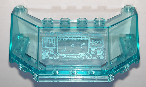 Windscreen 5 x 8 x 2 with Metallic Light Blue Head-Up Display (HUD) Pattern on Inside (Sticker) - Set 76153