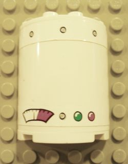 Cylinder Half 2 x 4 x 4 with Gauge, Rivets and 2 Lights Pattern (Stickers) - Set 4981