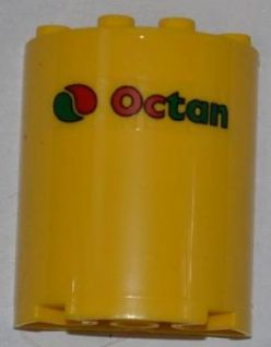 Cylinder Half 2 x 4 x 4 with Octan Logo Pattern (Sticker) - Set 3368