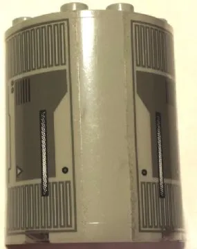 Cylinder Half 2 x 4 x 4 with Engine Detail Pattern on Left and Right Sides (Stickers) - Set 7191