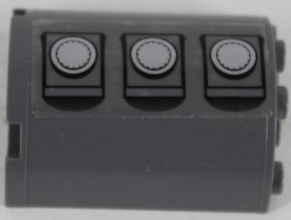 Cylinder Half 2 x 4 x 4 with 3 Gas Tank Hatches Pattern Model Left Side (Sticker) - Set 7683