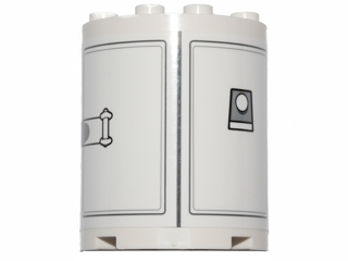 Cylinder Half 2 x 4 x 4 with SW Gun Turret Hatches Pattern (Sticker) - Set 75138