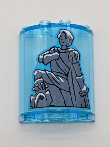 Cylinder Half 2 x 4 x 4 with Prince Statue Pattern (Sticker) - Set 41145