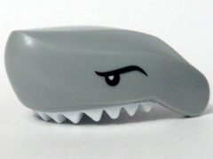 Shark Head Large with White Teeth and Black Eyes with Eyelids Pattern