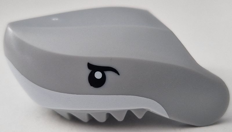 Shark Head Large with White Mouth and Black Eyes with Eyelids Pattern