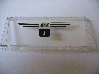 Windscreen 2 x 12 x 4 with Submarine, Black Stripes and Number 1 Pattern (Stickers) - Set 1782