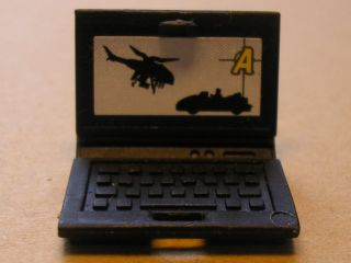 Minifigure, Utensil Computer Laptop with 'A', Car and Helicopter Screen Pattern (Sticker) - Set 8635