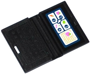 Minifigure, Utensil Computer Laptop with Strawberries, Apple, Carrot, Cherries and Numbers 5, 3, 2, 4 Pattern (Sticker) - Set 41108