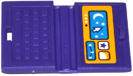 Minifigure, Utensil Computer Laptop with Moon, Stars and Mouse Pointer Pattern (Sticker) - Set 41116
