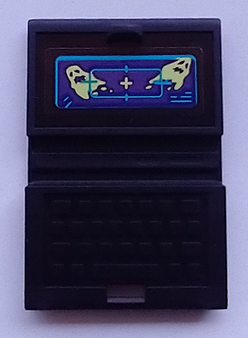 Minifigure, Utensil Computer Laptop with Crosshairs and 2 Ghosts on Screen Pattern (Sticker) - Set 70423