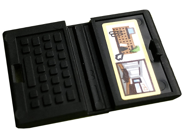 Minifigure, Utensil Computer Laptop with Room and Shelves with Bright Light Yellow Border on Screen Pattern (Sticker) - Set 10291