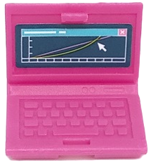 Minifigure, Utensil Computer Laptop with Graph and Mouse Cursor on Dark Blue Screen Pattern (Sticker) - Set 41682