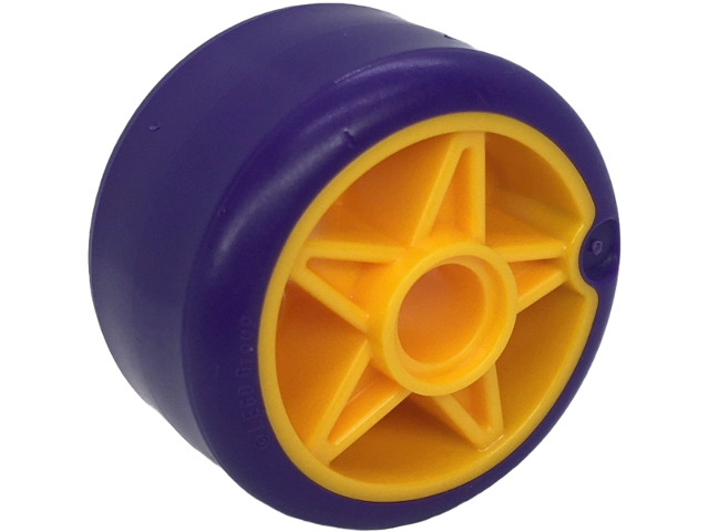 Wheel 24 x 15 with Pin Hole with Molded Dark Purple Hard Plastic Tire Pattern