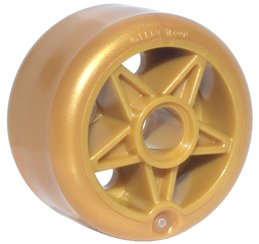 Wheel 24 x 15 with Pin Hole with Molded Pearl Gold Hard Plastic Tire Pattern