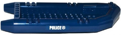 Boat, Rubber Raft, Large with White 'POLICE' and Silver Police Badge Pattern on Both Sides (Stickers) - Set 60069