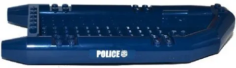 Boat, Rubber Raft, Large with White 'POLICE' and Silver Police Badge Pattern on Both Sides (Stickers) - Set 60069
