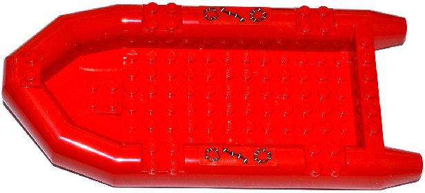 Boat, Rubber Raft, Large with 3 Patches and Stitches Pattern on Both Sides (Stickers) - Set 60129
