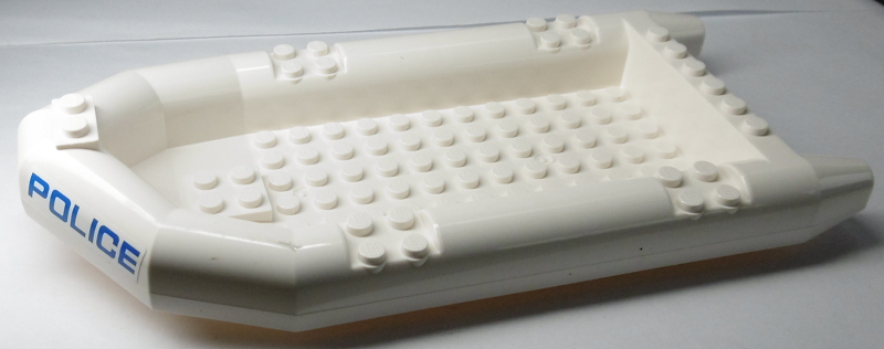 Boat, Rubber Raft, Large with 'POLICE' Pattern on Both Sides (Stickers) - Set 60045