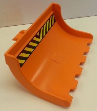 Duplo, Toolo Scoop 6 x 4 x 3 with Black and Yellow Danger Stripes Pattern (Sticker) - Sets 3590 / 3587