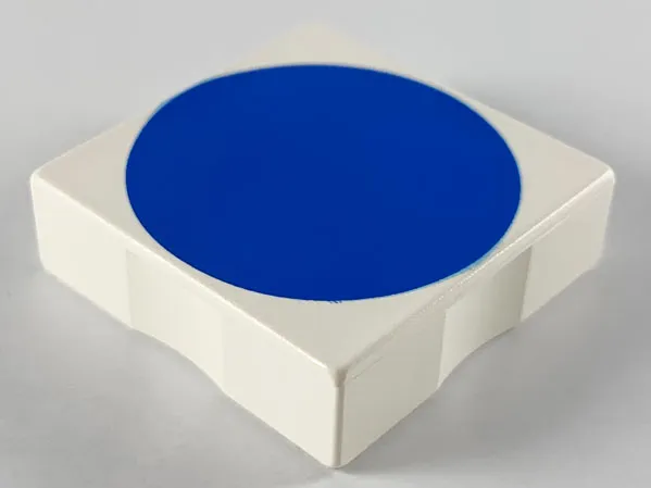 Duplo, Tile 2 x 2 with Shape Blue Circle Pattern