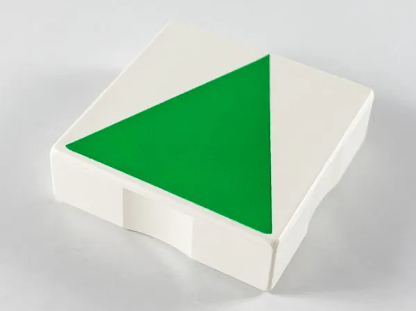 Duplo, Tile 2 x 2 with Shape Green Isosceles Triangle Pattern