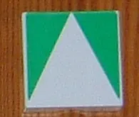 Duplo, Tile 2 x 2 with Shape Green Inverse Isosceles Triangle Pattern