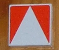 Duplo, Tile 2 x 2 with Shape Red Inverse Isosceles Triangle Pattern