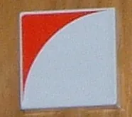 Duplo, Tile 2 x 2 with Shape Red Inverse Quarter Circle Pattern