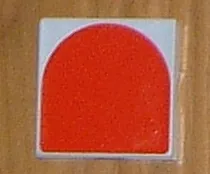 Duplo, Tile 2 x 2 with Shape Red Inverse Arch Pattern